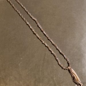 Loft silver, bead and leather necklace